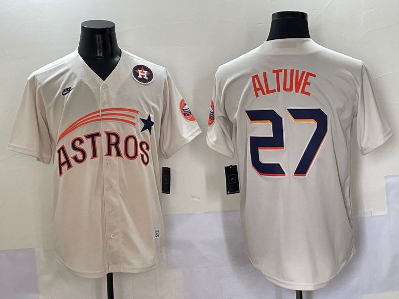 Men Houston Astros #27 Altuve Cream Five generations Joint Name 2025 Nike MLB Jersey style 10